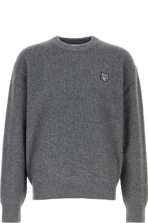 Maison Kitsuné Sweaters for Men Maison Kitsuné Bold Fox Head Patch Comfort Ribbed Jumper