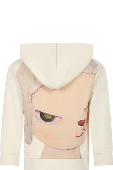 Fashion for Men Stella McCartney Kids Ivory Sweatshirt For Girl With Logo And Print