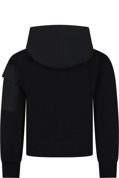 MSGM for Kids MSGM Black Sweatshirt For Girl With Logo