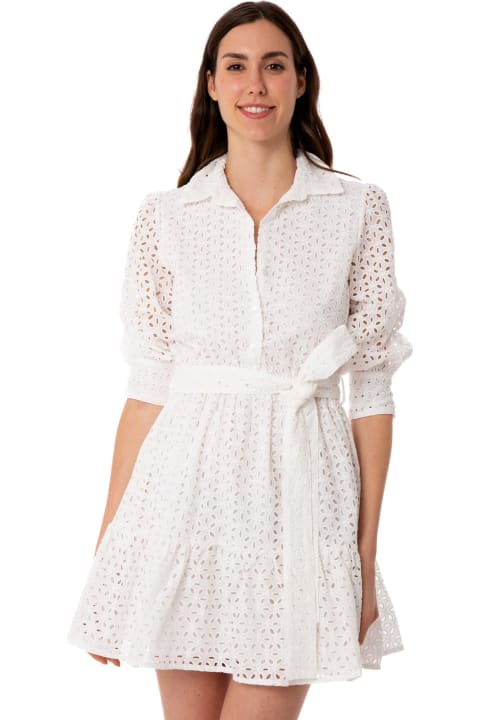 Fashion for Women MC2 Saint Barth White Cotton Short Dress Daisy With Embroideries
