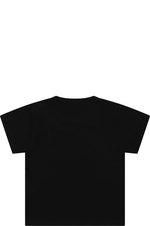Balmain for Baby Girls Balmain Black T-shirt For Babies With Logo