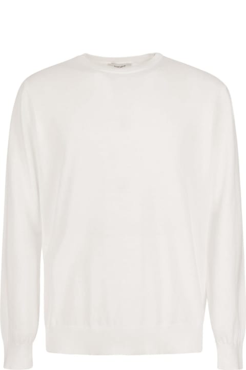 Kangra Fleeces & Tracksuits for Men Kangra White Cotton Ribbed Sweater