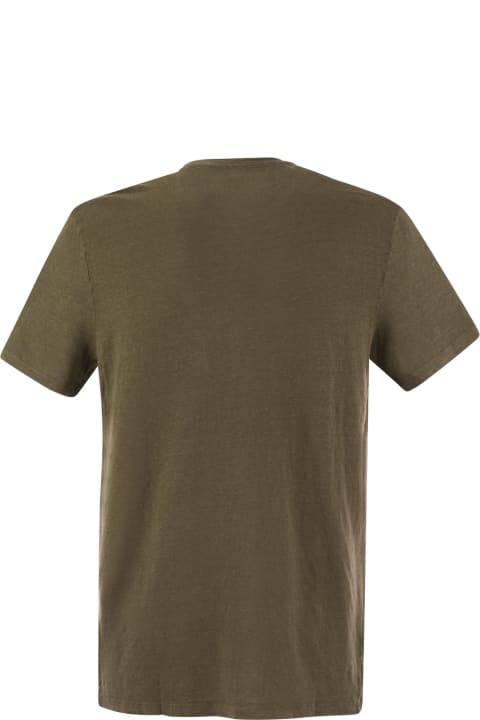 آخر صيحات الموضة من القسم الرجالي Majestic Filatures Crew-neck Linen T-shirt