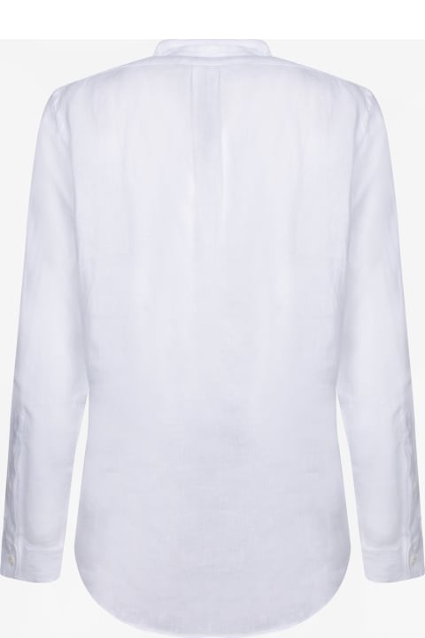 Fashion for Men Polo Ralph Lauren White Linen Mandarin Collar Shirt Polo Ralph Lauren