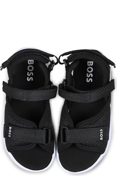 Homeware Hugo Boss Black Sandals For Boy With Logo