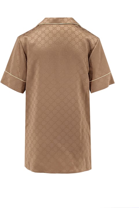 Gucci for Women Gucci Viscose Blend Shirt With Allover Gg Logo
