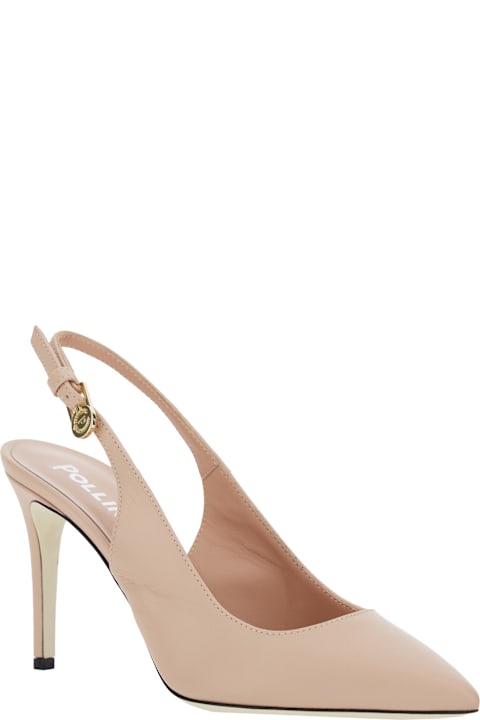 Pollini Shoes for Women Pollini Pink Slingback Pumps With High Stiletto Heel In Soft Leather Woman