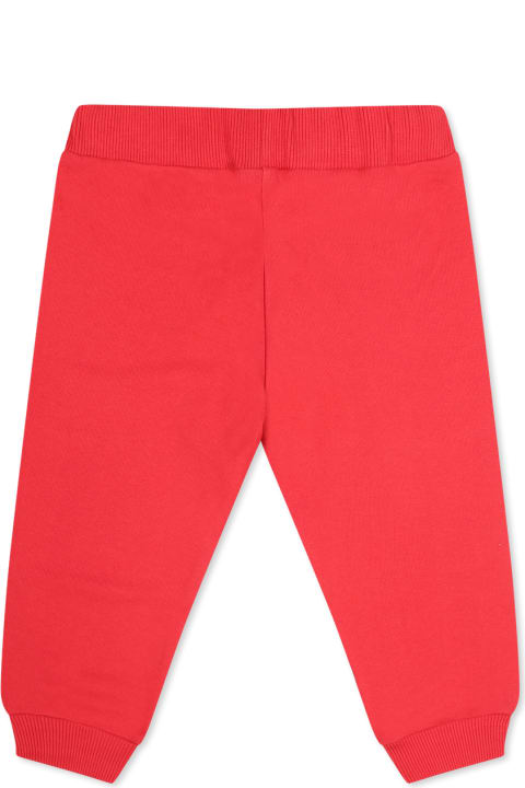 Balmain Bottoms for Baby Girls Balmain Red Trousers For Babykids With Logo