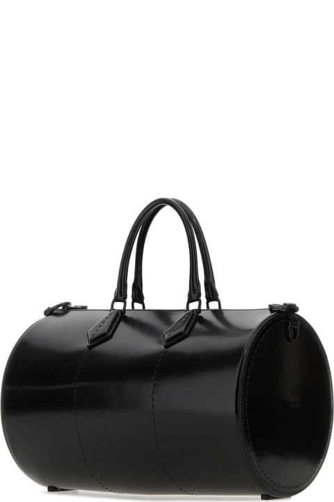 Luggage for Women Max Mara Black Leather Brushedrolll Handbag