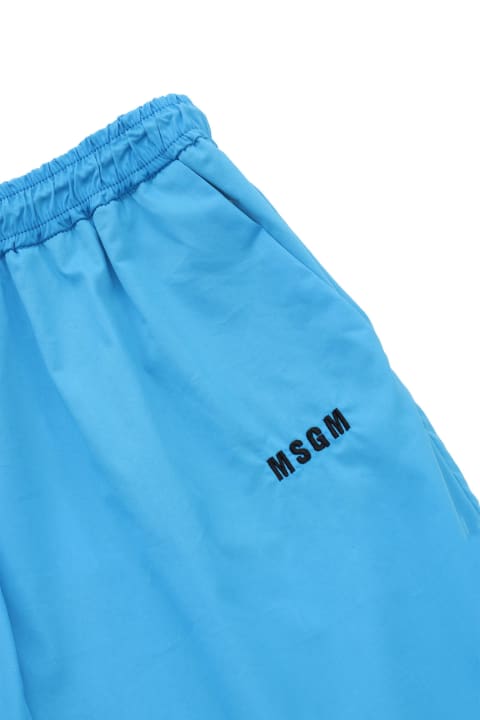 MSGM Bottoms for Girls MSGM Light Blue Baggy Trousers