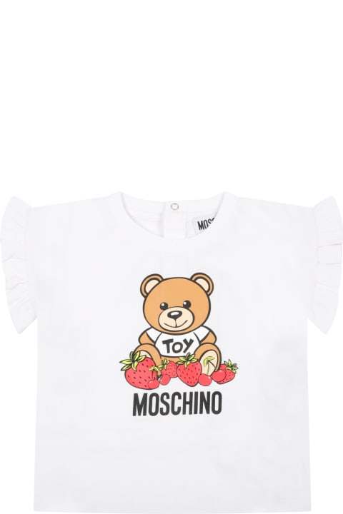 Bottoms for Baby Boys Moschino Multicolor Set For Baby Girl With Teddy Bear