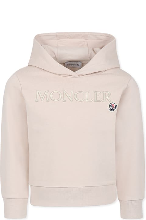 Moncler Sweaters & Sweatshirts for Girls Moncler Pink Sweatshirt For Girl With Logo