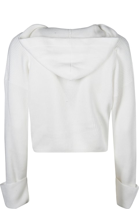 Hooded Plain Knit Top