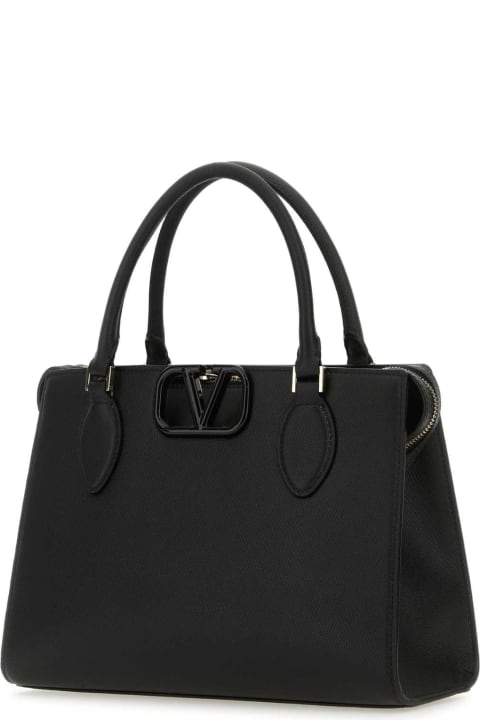 Valentino Garavani for Women Valentino Garavani Black Leather Vlogo Handbag
