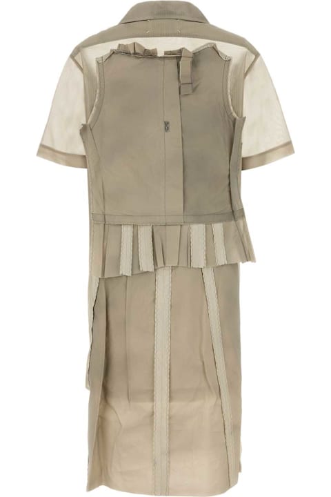 Maison Margiela for Kids Maison Margiela Cappuccino Mesh Shirt Dress