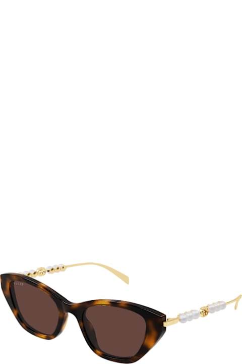 Gucci Eyewear for Kids Gucci Eyewear Gucci Gg1968s Linea Emblem 003 Havana Gold Brown Sunglasses