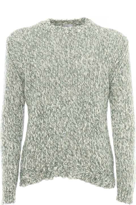 Homeware Settefili Cashmere Macro Tweed Knitted Round Neck Sweater