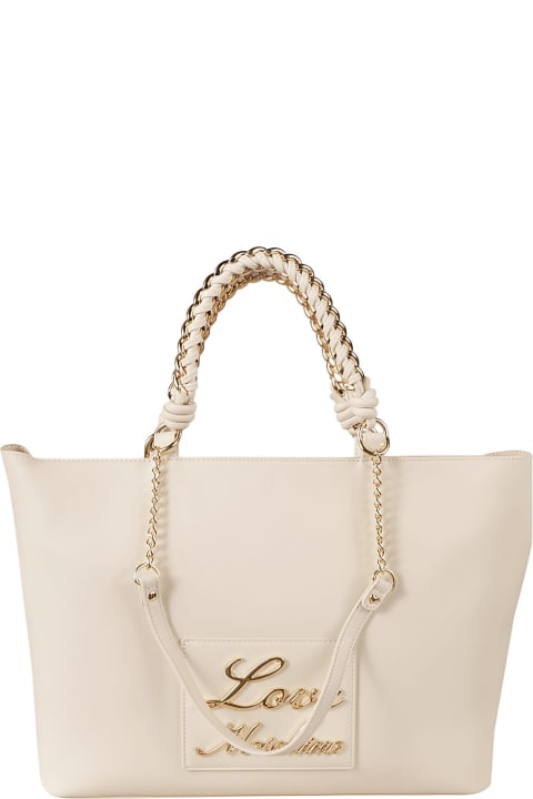Fashion for Women Love Moschino Signature Logo Detail Chain Embellished Tote
