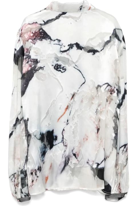 Roberto Cavalli Topwear for Women Roberto Cavalli Marble-printed Shirt