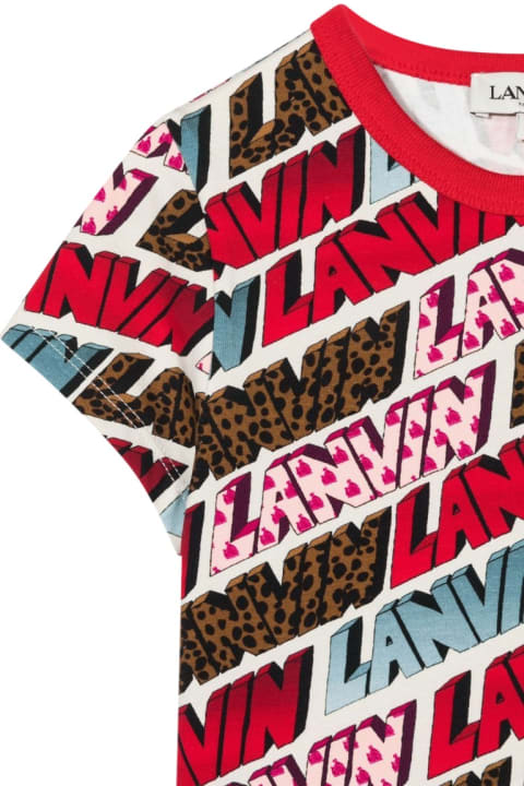 Topwear for Girls Lanvin Short Sleeve Allover Logo T-shirt