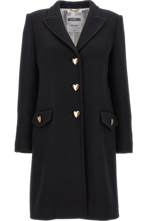 Moschino Coats & Jackets for Women Moschino Heart Button Coat