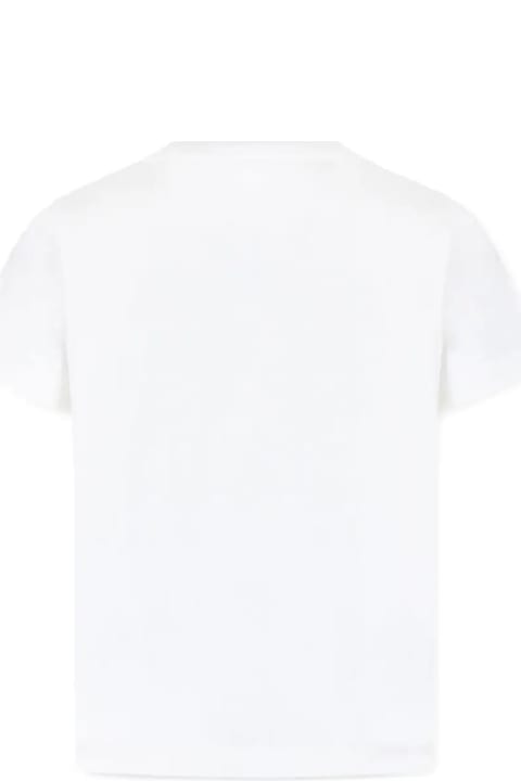 Topwear for Boys Moncler White T-shirt With Logo