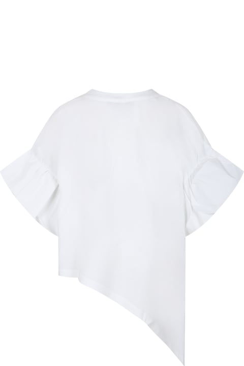 MSGM T-Shirts & Polo Shirts for Women MSGM White T-shirt For Girl With Logo