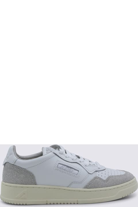 Autry White And Grey Leather Sneakers