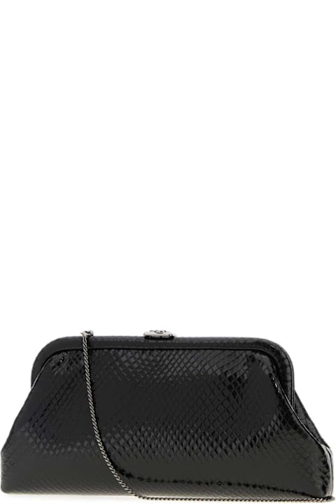 Homeware Jimmy Choo Black Leather Skylar Clutch
