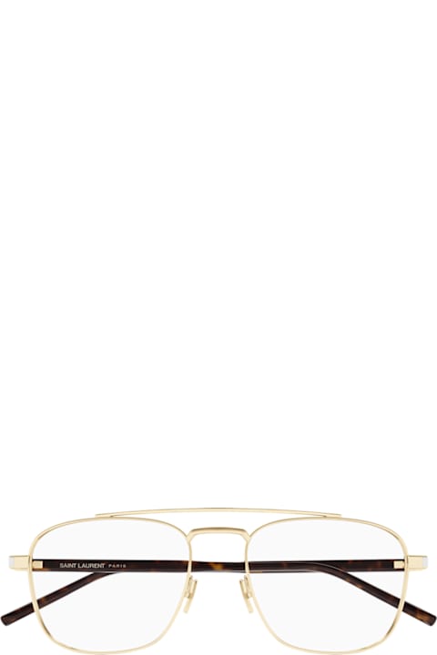 Saint Laurent Eyewear for Kids Saint Laurent Eyewear Saint Laurent Sl 665 Linea Naked Wirecore Thin 003 Gold Crystal Glasses