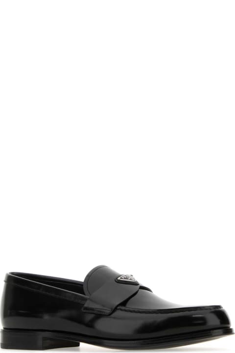 Prada Sale for Men Prada Black Leather Loafers