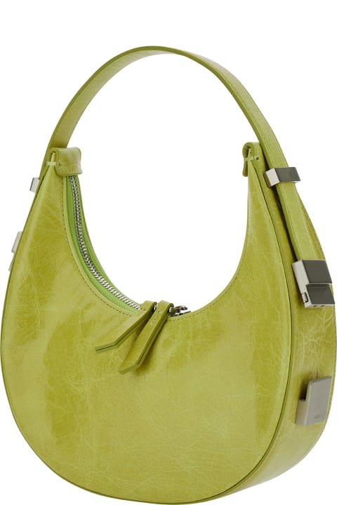 'toni Mini' Yellow Shoulder Bag With Engraved Logo In Leather Woman