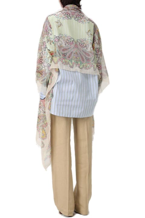 Etro Coats & Jackets for Women Etro Semi-sheer Paisley Printed Cape