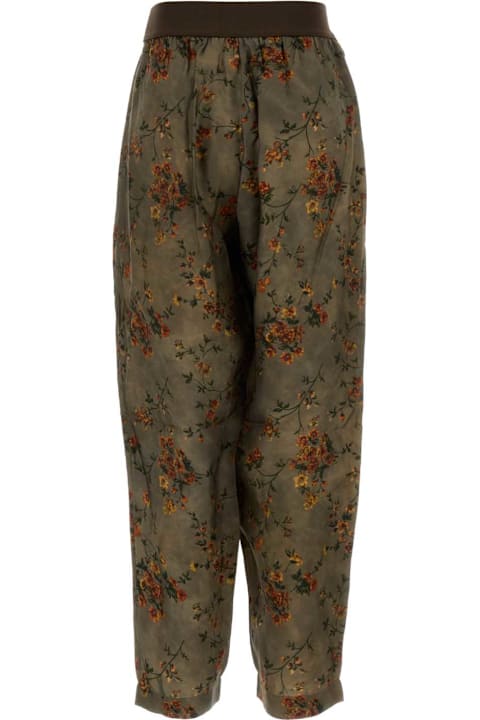 Uma Wang Pants & Shorts for Women Uma Wang Printed Satin Palmer Pant