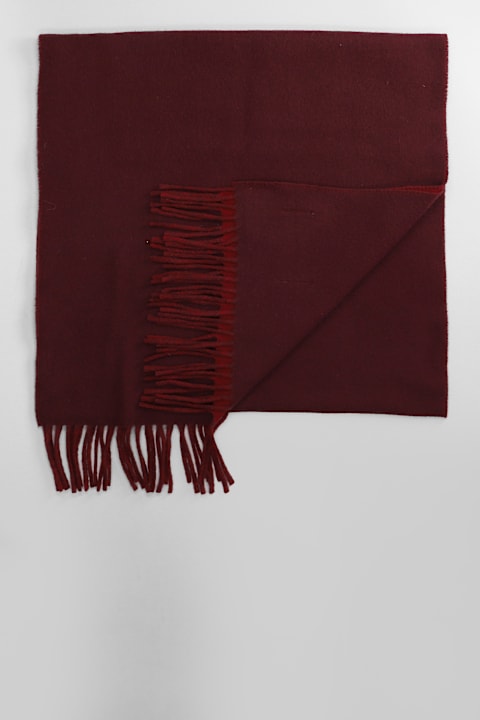 Maison Kitsuné Scarves for Men Maison Kitsuné Scarve In Bordeaux Wool