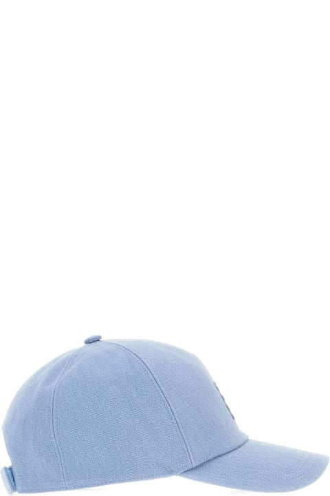 Hats Sale for Men Fendi Powder Blue Linen Blend Baseball Cap