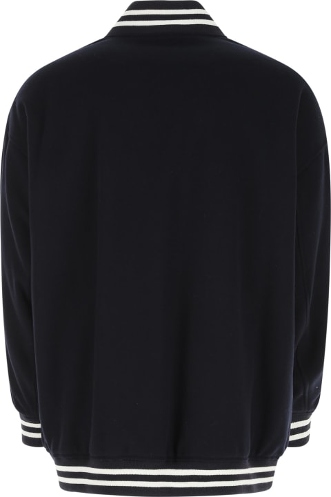Valentino Garavani Coats & Jackets for Men Valentino Garavani Navy Blue Wool Oversize Padded Jacket