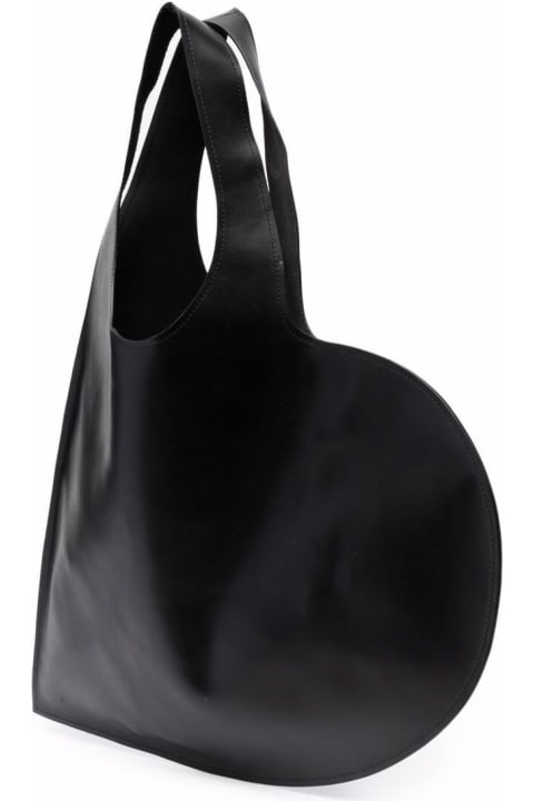 Coperni Black Leather Heart Handbag