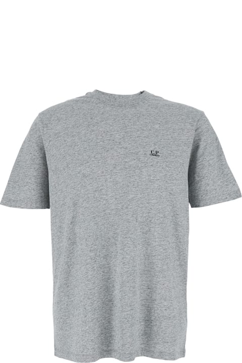 C.P. Company Topwear for Men C.P. Company Grey T-shirt With Logo Printed On The Front In Cotton Man