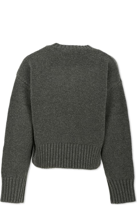 インテリア MSGM Grey Sweater For Girl With Logo