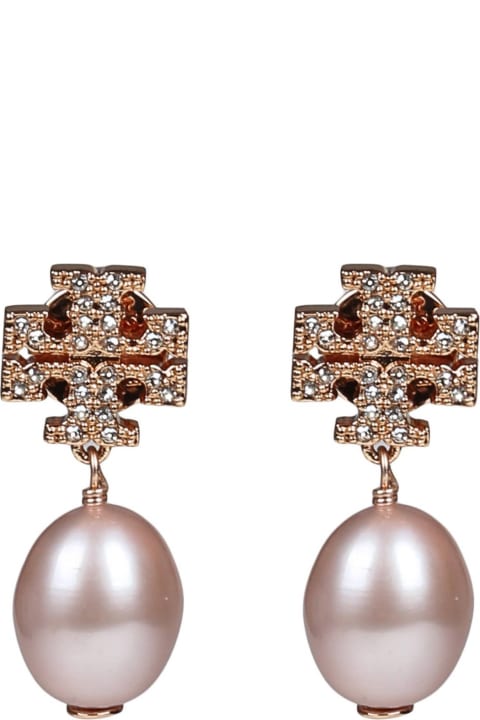 Tory Burch Earrings for Women Tory Burch Kira Pave' Earrings Color Pink Gold