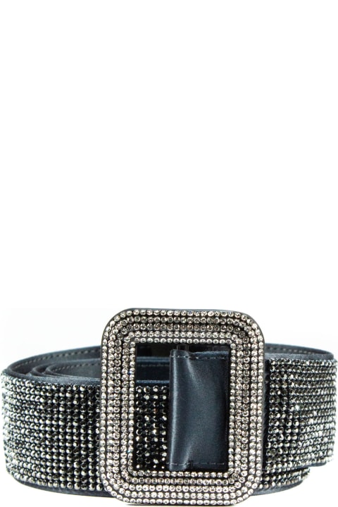 Belts for Women Benedetta Bruzziches Silver-tone Satin Crystal-embellished Belt