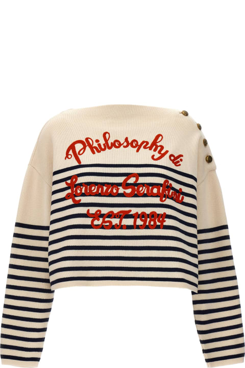 Philosophy di Lorenzo Serafini for Women Philosophy di Lorenzo Serafini Logo Embroidery Striped Sweater