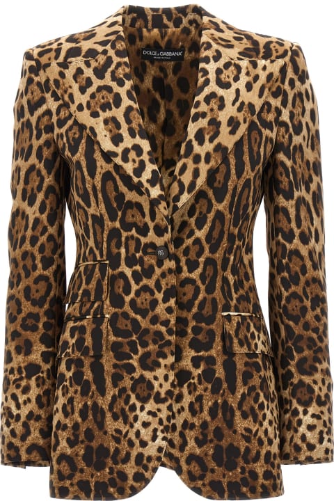 Coats & Jackets for Women Dolce & Gabbana Animal Print Single-breasted Blazer