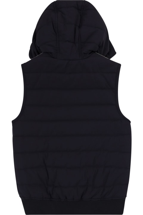 Water-repellent Nylon Sleeveless Down Jacket With Hood