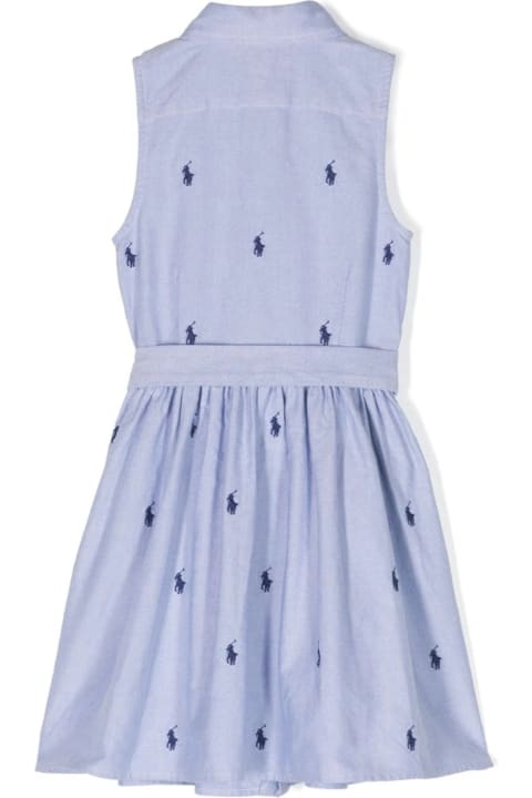 Ralph Lauren for Kids Ralph Lauren Belted Striped Oxford Shirt Dress In Blue