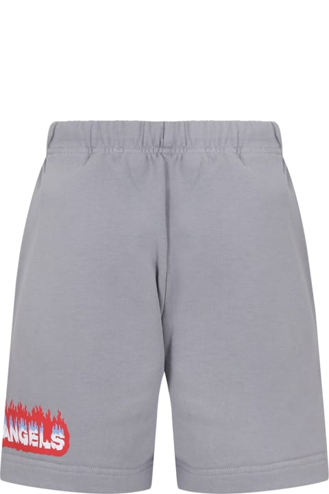 Palm Angels for Kids Palm Angels Grey Shorts For Boy With Logo