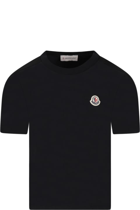 أدوات منزلية Moncler Blue T-shirt For Kids With Patch