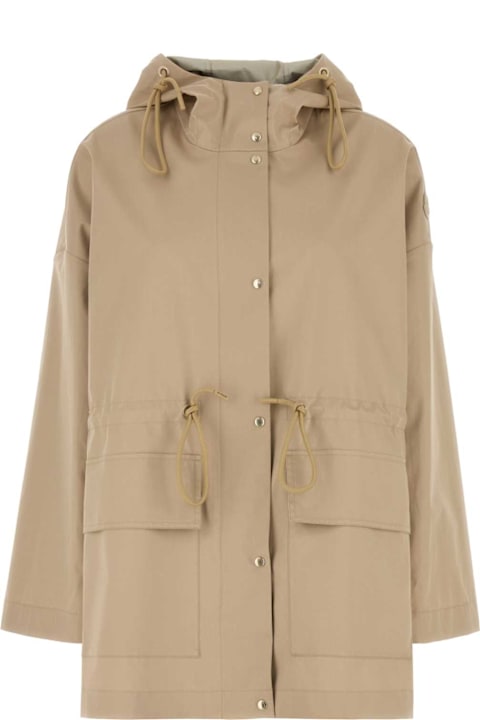 Clothing Sale for Women Moncler Beige Cotton Blend Gaillon Parka