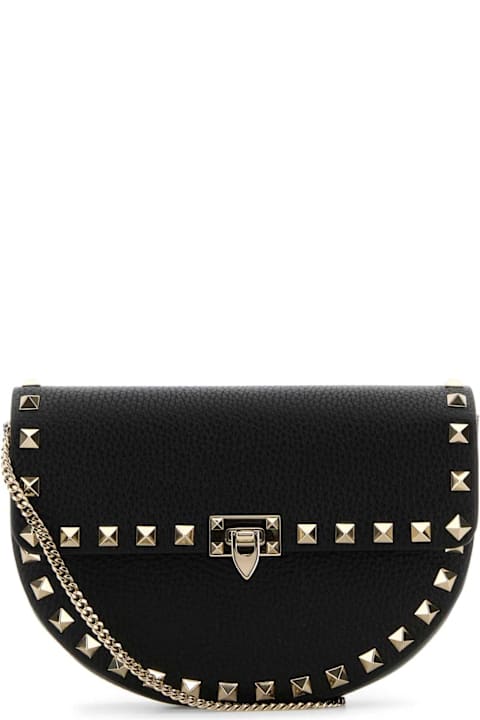 Valentino Garavani لـ Women Valentino Garavani Black Leather Rockstud Crossbody Bag